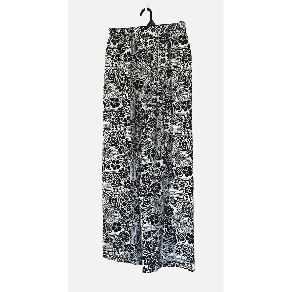 Women Boho XS Wide Leg Pants Floral Paisley Wide Leg Flowy Tie Waist Cottagecore